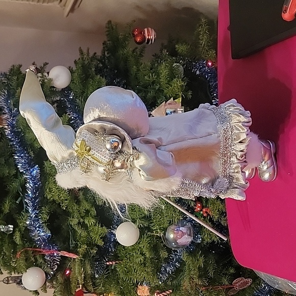 Silver Santa Claus Christmas Figure 18" - Picture 6 of 10